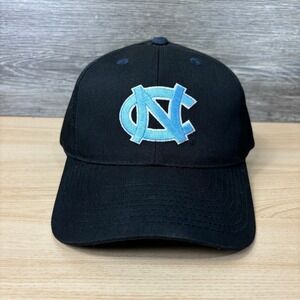 Vintage North Carolina Tar Heels Hat Cap Strap Back Black Adjustable NWOT